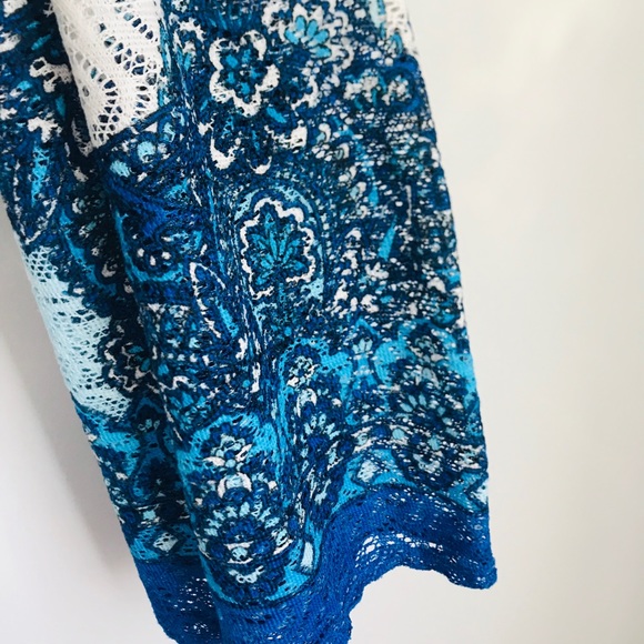 Venus Mandala Blue White Lace Maxi Dress - Picture 8 of 8